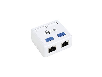 Solarix Zásuvka CAT5E STP 2 x RJ45 na omítku bílá SX288-5E-STP-WH 22162881