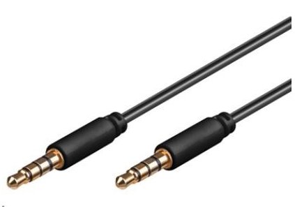 Káblový konektor PREMIUMCORD 3.5 mm 4 pin M/M 3 m pre Apple iPhone, iPad, iPod kjack4mm3 PremiumCord