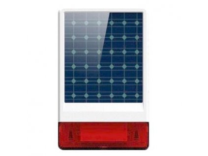 iGET SECURITY P12 - Bezdrátová solární venkovní siréna 110 dB. Indikace alarmu pomocí červeného majáčku, pro alarm M2B/M3B 75020212
