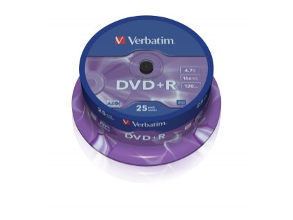 VERBATIM DVD+R(25-Pack)Spindl/MattSlvr/16x/4.7GB 43500 Verbatim