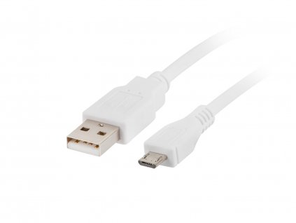 LANBERG Kabel USB 2.0 AM/Micro, 1m, bílý CA-USBM-10CC-0010-W Natec