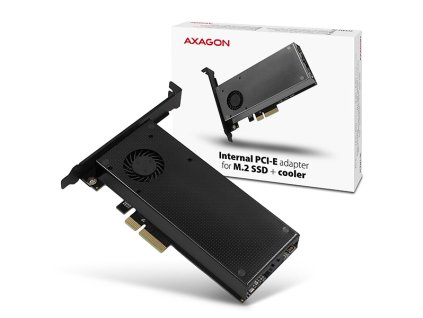 AXAGON PCEM2-DC, PCIe x4 - M.2 NVMe M-key + SATA B-key slot adaptér, chladič, vč. LP Axagon