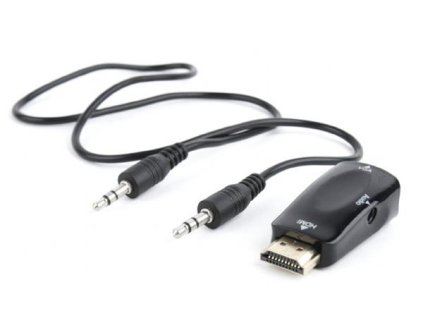 Kabel red. HDMI na VGA + Audio, M/F, černá A-HDMI-VGA-02 Gembird