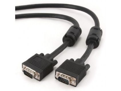 Gembird kabel přípojný k monitoru 15M/15M VGA 15m stíněný extra, ferrity BLACK CC-PPVGA-15M-B