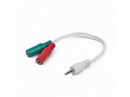 Gembird kabelová rozdvojka jack 3,5mm (4 pólový) na 2x3,5mm M/F, 20cm, audio CCA-417W