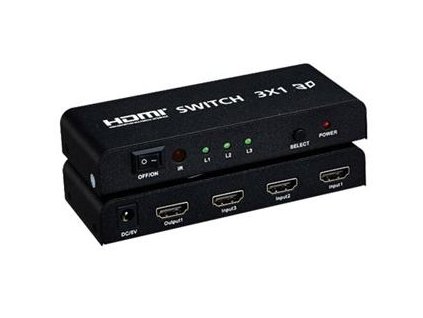 PremiumCord HDMI switch 3:1 kovový, dálkové ovl. khswit31b