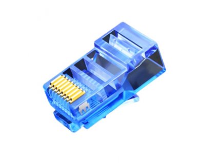 Konektor UTP RJ45 lanko/licna, pozlacená 3u, Cat5e, modrá, 10ks RJ45 - modrá W-Star