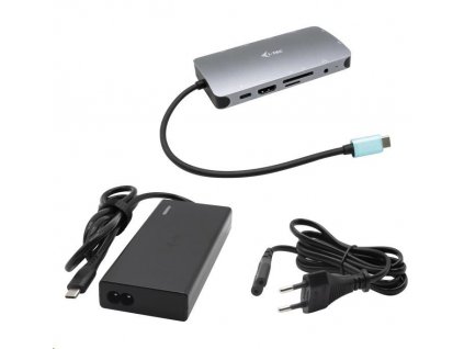 i-tec USB-C Metal Nano Dock HDMI/VGA with LAN, Power Delivery 65W + zdroj 77W C31NANOVGA77W I-Tec