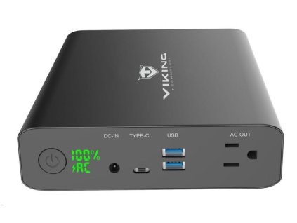 Power banka Viking NF130W s výstupom 220 V, 64000 mAh, čierna