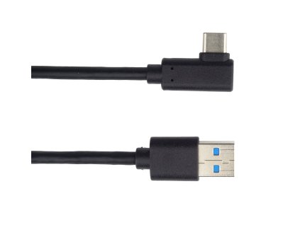 PremiumCord Kabel USB typ C/M zahnutý konektor 90° - USB 3.0 A/M, 1m ku31cz1bk