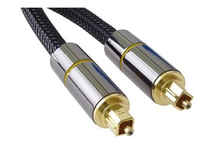 PremiumCord Optický audio kabel Toslink, OD:7mm, Gold-metal design + Nylon 2m kjtos7-2