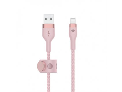 Belkin kabel USB-A s konektorem LTG,1M růžový pletený CAA010bt1MPK