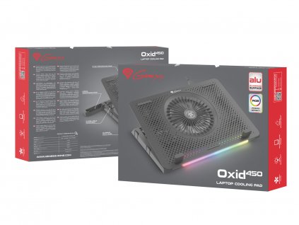 Chladící podložka pro NB Genesis Oxid 450 RGB do 15.6'', hliníkové tělo NHG-1678