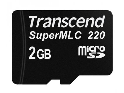 Transcend 2GB microSD220I UHS-I U1 (SuperMLC) průmyslová paměťová karta, 80MB/s R, 45MB/s W, černá TS2GUSD220I