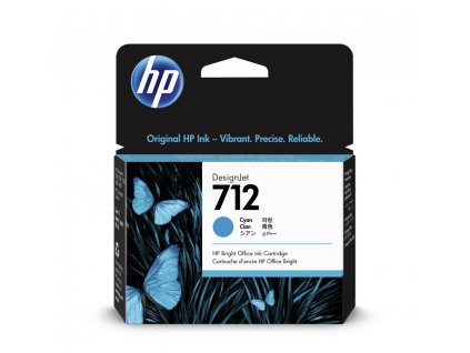 HP 712 Inkoustová náplň azurová, 3ED67A