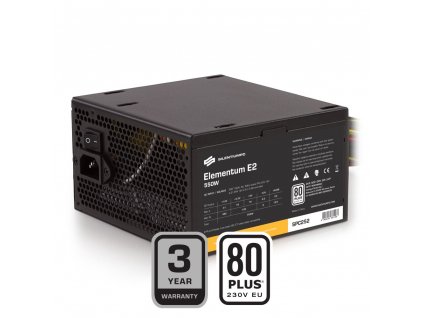 SilentiumPC zdroj 550W / Elementum E2 / 120mm ventilátor / Act. PFC / 80PLUS EU SPC252