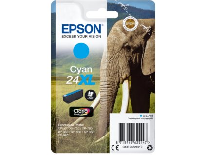 Epson Singlepack Cyan 24XL Claria Photo HD Ink C13T24324012