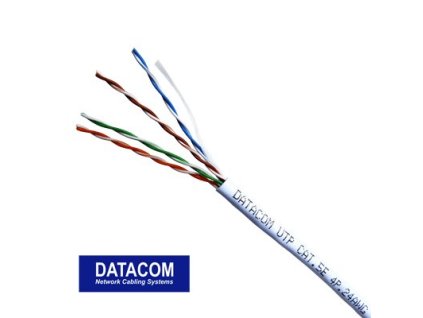 DATACOM UTP Cat5e PVC kabel 305m (drát), bílý 1107