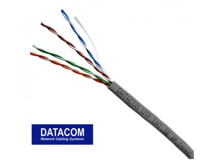 DATACOM UTP flex,Cat5e PVC,šedý,305m,lanko 1150