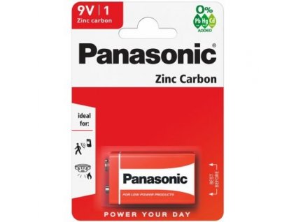 PANASONIC Zinkouhlíkové baterie Zinc Carbon 6F22RZ/1BP 9V (1 ks) 330023,00 Panasonic