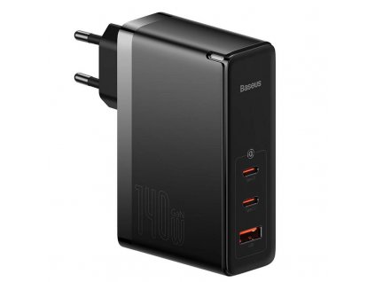 Baseus CCGP100201 GaN5 Pro Fast Nabíječka USB + 2xUSB-C 140W Black 6932172610227 NoName