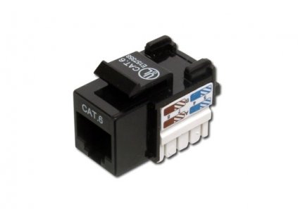 Digitus CAT 6 Keystone Jack, nestíněný RJ45 na LSA, barva černá DN-93601