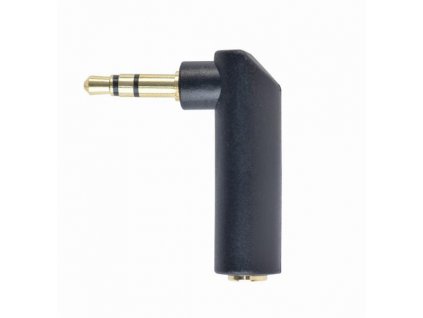 Gembird adaptér 1 x 3.5 mm 4-pin miniJack (M) na audio 90°zalomený A-3.5M-3.5FL