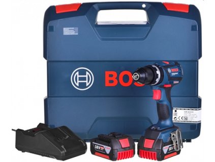 BOSCH Akumulátorový príklepový vŕtací skrutkovač GSB 18V-EC, 2 x 5Ah batéria 06019E9120