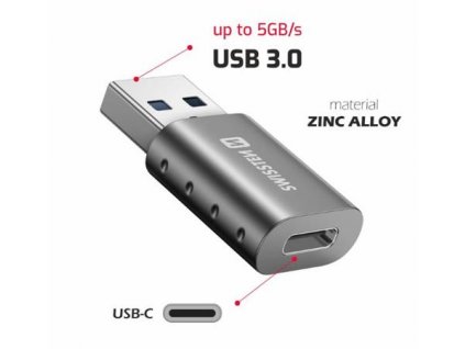 SWISSTEN ADAPTER USB-A(M)/USB-C(F) 55500200 Swissten