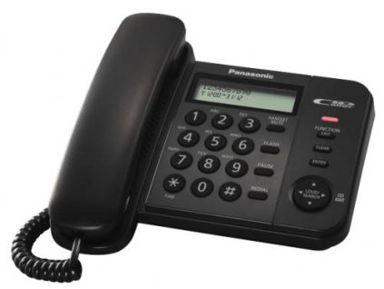 Panasonic KX-TS560FXB - jednolinkový telefon, černý