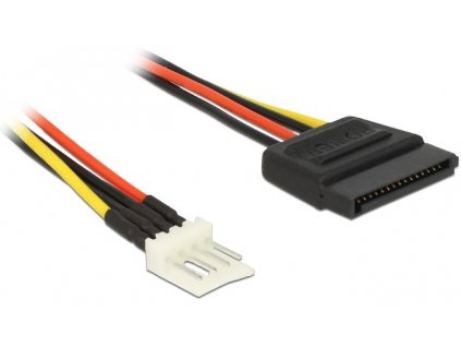 Delock napájecí kabel SATA 15 pin samec > 4 pin floppy samec 15 cm 83918 DeLock