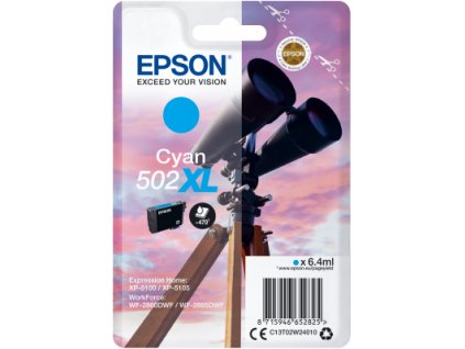 EPSON singlepack,Cyan 502XL,Ink,XL C13T02W24010 Epson