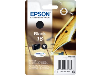 Epson Singlepack Black 16 DURABrite Ultra Ink C13T16214012