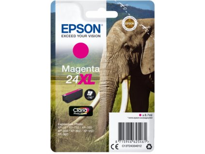 Epson Singlepack Magenta 24XL Claria Photo HD Ink C13T24334012