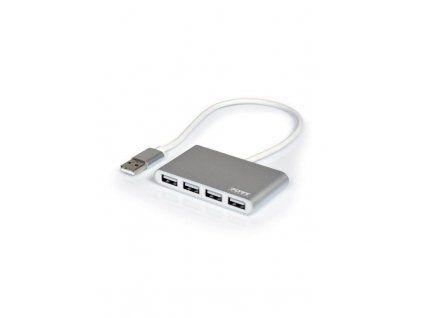 PORT USB HUB, 4x USB 2.0, šedý 900120