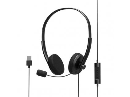 PORT stereo headset s mikrofonem, USB-A, černá 901604