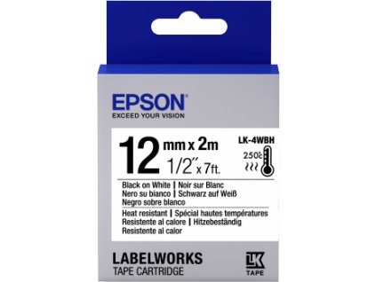 Epson Label Cartridge Heat Resistant LK-4WBH Black/White 12mm (2m) C53S654025 Epson PS