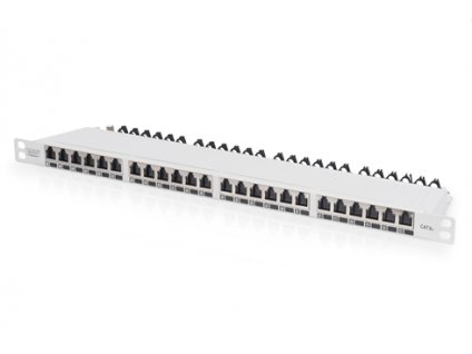 DIGITUS 19" patch panel 24port 0,5U Cat6A, STP, Krone LSA+, vyväz. lišta, sivý RAL7035 DN-91624S-SL-EA-G Digitus