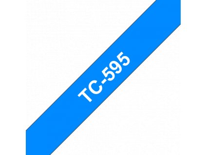 Brother TC-595 - bílý tisk na modrém podkladu, šířka 9mm TC595