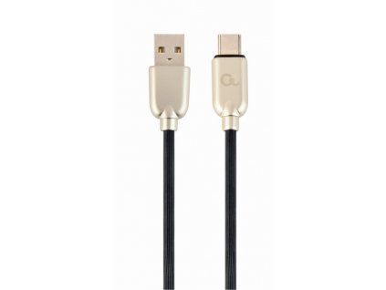 GEMBIRD CABLEXPERT USB 2.0 Kábel AM na typ C (AM/CM), 1 m, pogumovaný, čierny, blister, PREMIUM KVALITA CC-USB2R-AMCM-1M Gembird