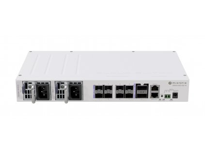 MIKROTIK RouterBOARD Cloud Router Switch CRS510-8XS-2XQ-IN + L5 (650MHz; 128MB RAM; 1x LAN; 8x SFP28, 2xQSFP28, Dual PSU) dektop MikroTik