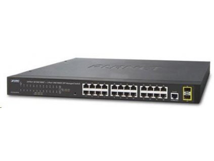 Planet switch GS-4210-24T2S, L2/L4, 24x 1000Base-T, 2x SFP, web, SNMP V3, VLAN, QOS, IPV6