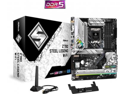 ASRock MB Sc LGA1700 Z790 STEEL LEGEND WIFI, Intel Z790, 4xDDR5, 1xDP, 1xHDMI, WI-FI