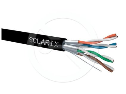 Inštalačný kábel Solarix STP, Cat6A, vodič, PE, cievka 500 m SXKD-6A-STP-PE 26000040