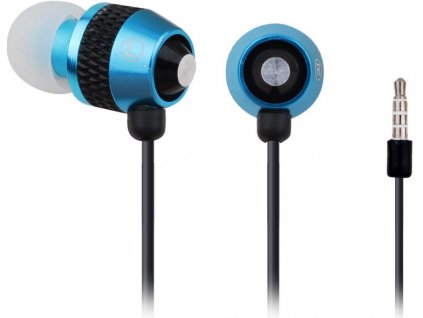 GEMBIRD sluchátka s mikrofonem MHS-EP-002 pro MP3, kovová, modrá Gembird