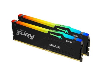 DIMM DDR5 64GB 6000MT/s CL40 (Kit of 2) KINGSTON FURY Beast RGB XMP KF560C40BBAK2-64 Kingston