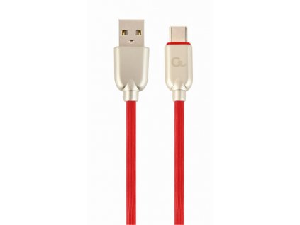 GEMBIRD CABLEXPERT kábel USB-A na USB-C (AM/CM), 2 m, pogumovaný, červený, blister CC-USB2R-AMCM-2M-R Gembird