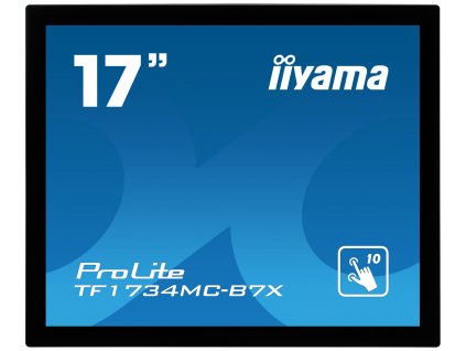 17'' iiyama TF1734MC-B7X: TN, 1280x1024, capacitive, 10P, 350cd/m2, VGA, DP, HDMI, IP65, černý