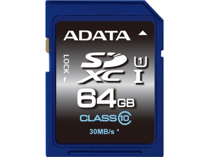 ADATA SDXC 64GB UHS-I Premier,Class 10 ASDX64GUICL10-R