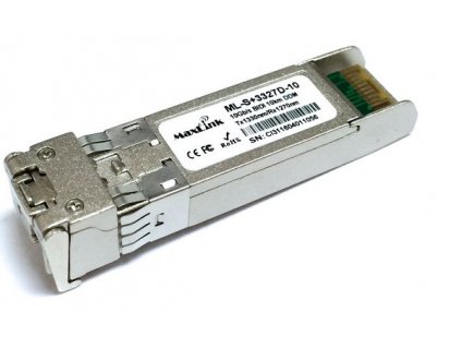 MaxLink 10G SFP+ optický modul, WDM, SM, Tx 1330/Rx1270nm, 10km, 1x LC konektor, DDM, Cisco compatible ML-S+3327-10 OEM